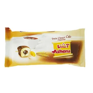 شوکوکیک دوقلو وانیلی با مغزی و روکش کاکائویی آشنا - 80 گرم بسته 24 عددی