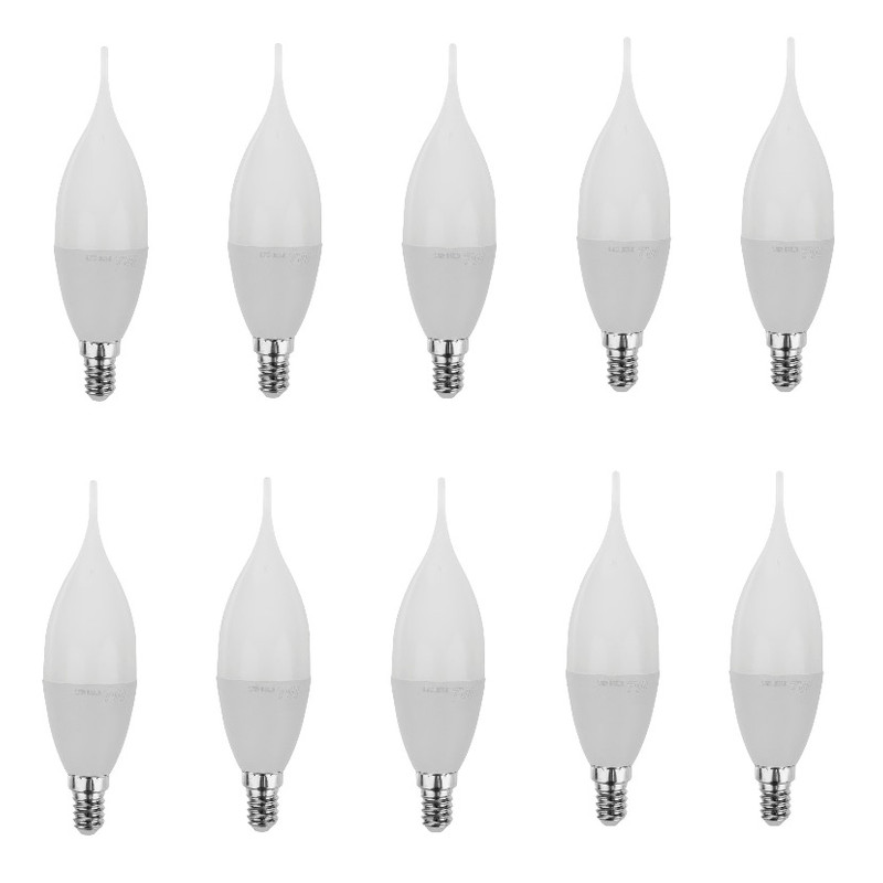 لامپ ال ای دی 7 وات تکتاب مدل شمعی پایه E14 بسته 10 عددی