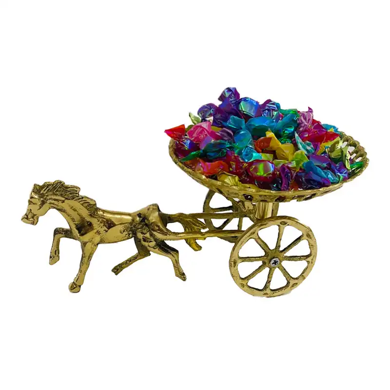 شکلات خوری برنجی مدل اسب و کالسکه کد 10