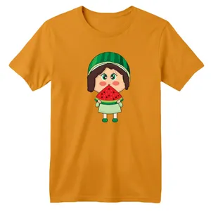 تی شرت آستین کوتاه بچگانه مدل دخترک یلدایی کد  9 رنگ پرتقالی