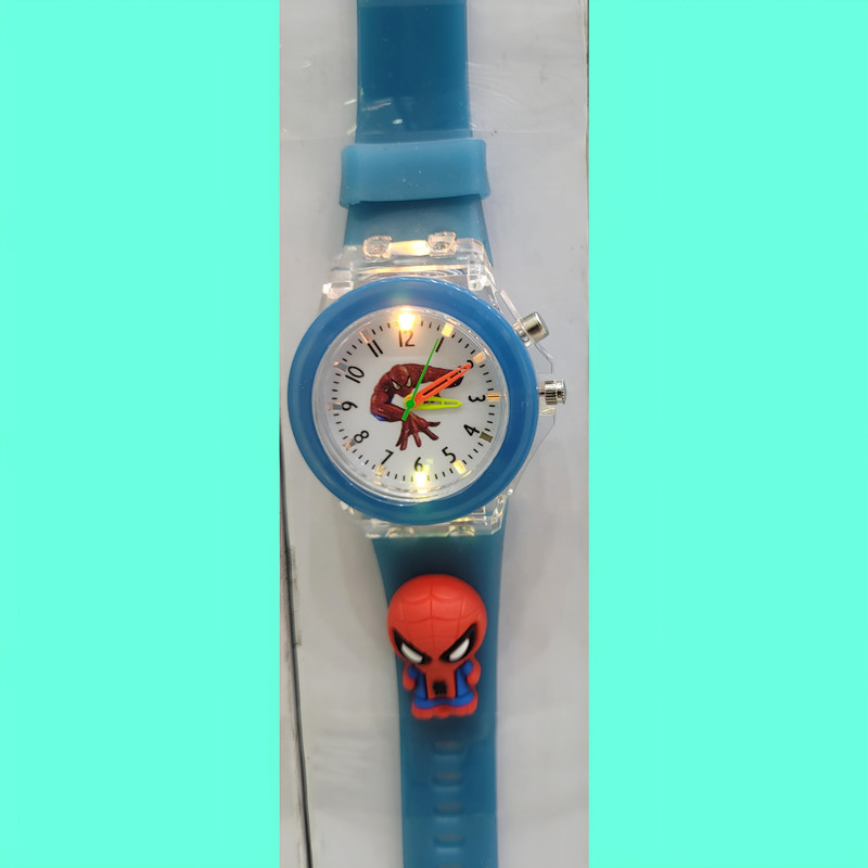 ساعت مچی عقربه ای پسرانه مدل چراغدار بند سیلیکونی ضد حساسیت طرح مرد عنکبوتی ساعت مچی عقربه ای پسرانه مدل چراغدار بند سیلیکونی ضد حساسیت طرح مرد عنکبوتی