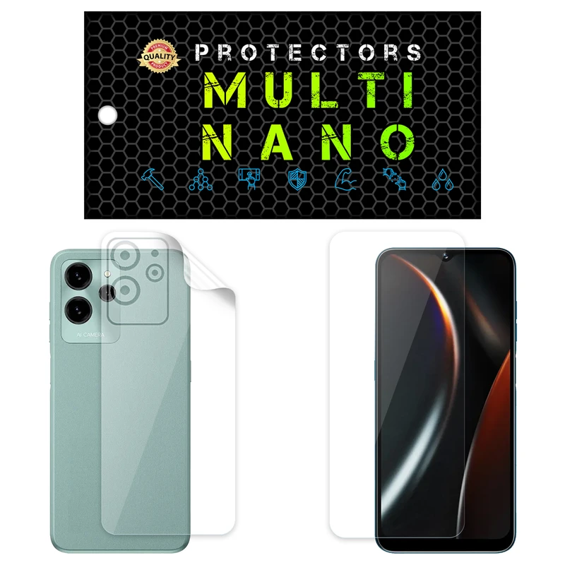 محافظ صفحه نمایش مولتی نانو مدل X-SFT مناسب برای گوشی موبایل بلو G52L به همراه محافظ پشت