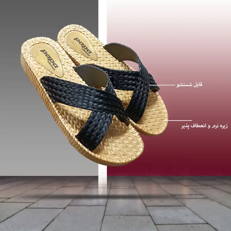 دمپایی زنانه پاپا مدل طبی دوختی کد Bk-900002