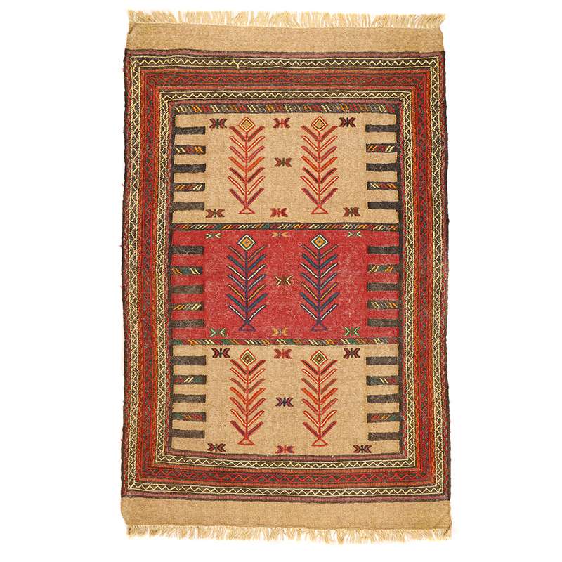 گلیم دستبافت دو متری طرح سفره کردی کد 140783