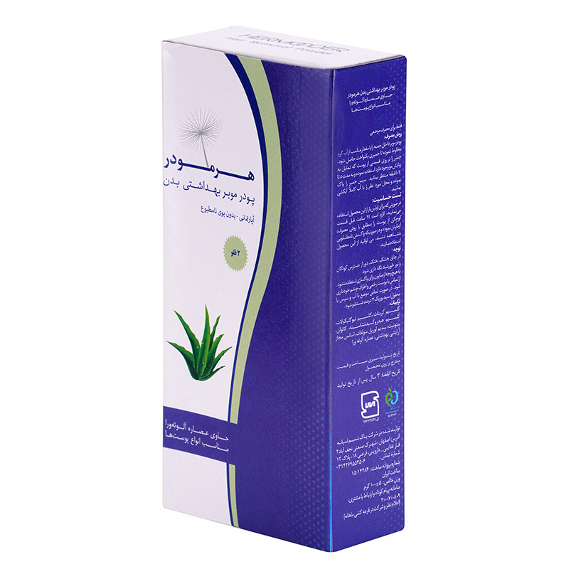 پودر موبر بدن هرمودر مدل No Smell و آلوئه ورا وزن 100 گرم بسته 12 عددی
