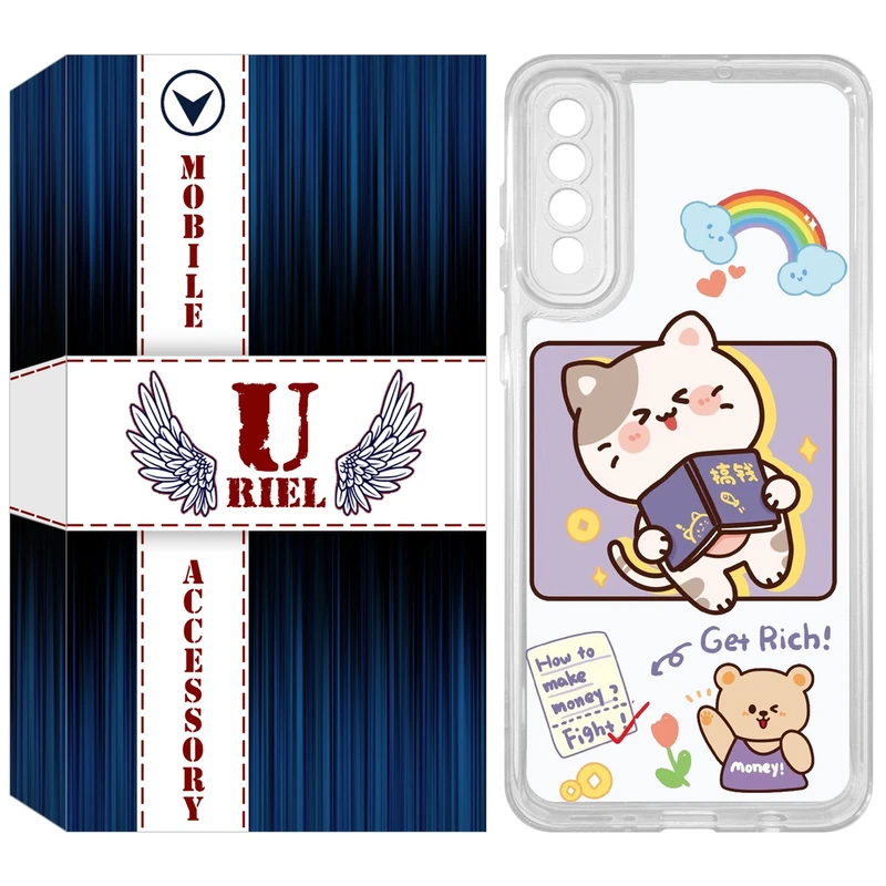 کاور یوریل مدل Clear کد 12 طرح گربه مناسب برای گوشی موبایل سامسونگ Galaxy A50 / A50S / A30S