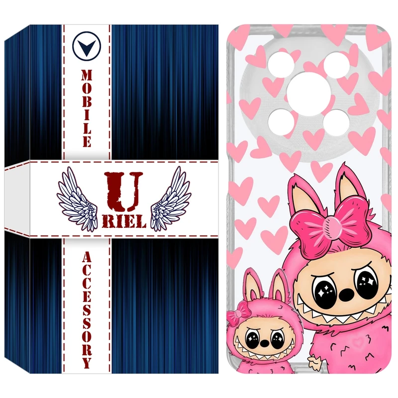 کاور یوریل مدل Clear کد 105 طرح لبوبو Labubu مناسب برای گوشی موبایل وکال V2 / V2 Lite