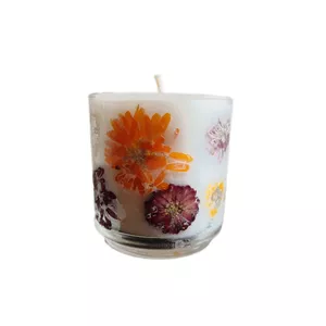 شمع دست ساز مدل لیوانی گل خشک