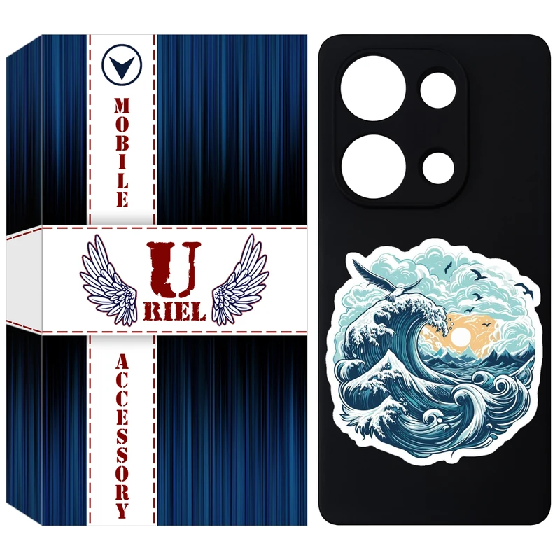 کاور یوریل مدل KSH کد 99 طرح موج دریا مناسب برای گوشی موبایل شیائومی Redmi Note 14S