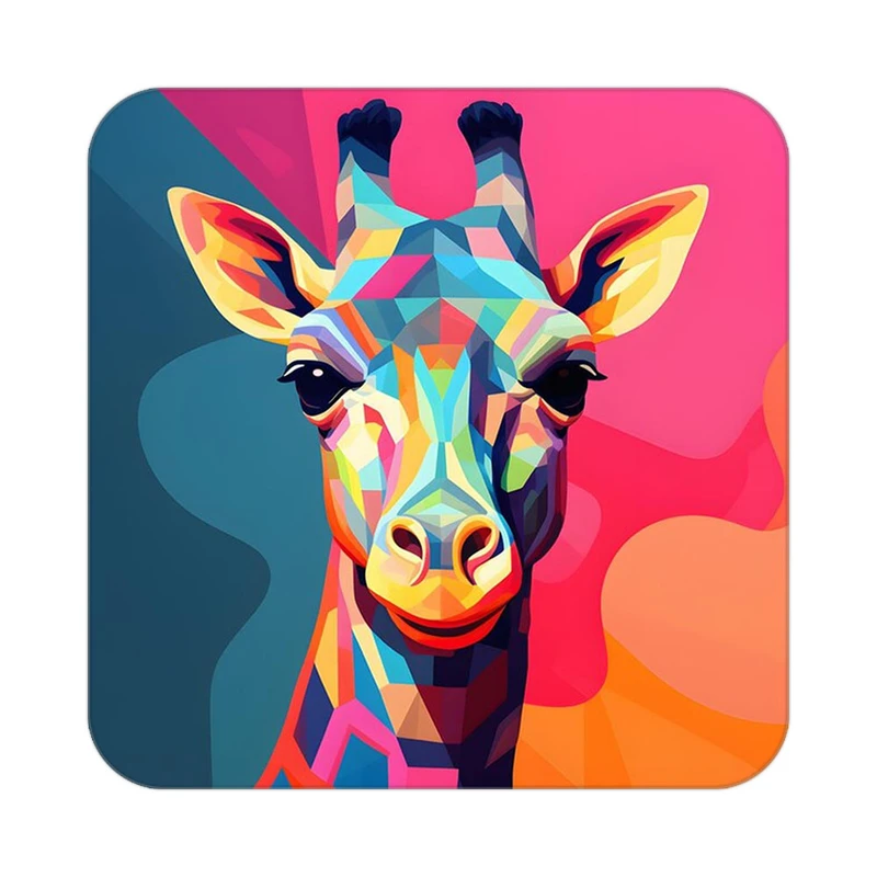 زیر لیوانی کاکتی طرح حیوانات رنگی مدل mp25326