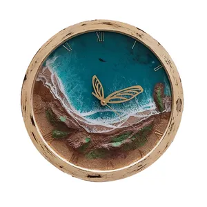 ساعت دیواری رزینی مدل عقربه بال پروانه