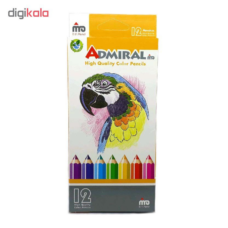 مداد رنگی 12 رنگ آدمیرال کد 761c بسته 6 عددی