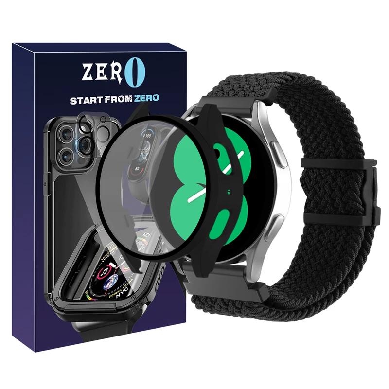 بند زیرو مدل Braided_Mag_GRD مناسب برای ساعت هوشمند سامسونگ Galaxy Watch 4 44mm به همراه کاور