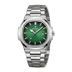 ساعت مچی عقربه‌ای کوارتز مردانه پوداگار مدل ناتیلوس اسپرت تک موتوره بند استیل دیت جاست قفل مخفی کد P1