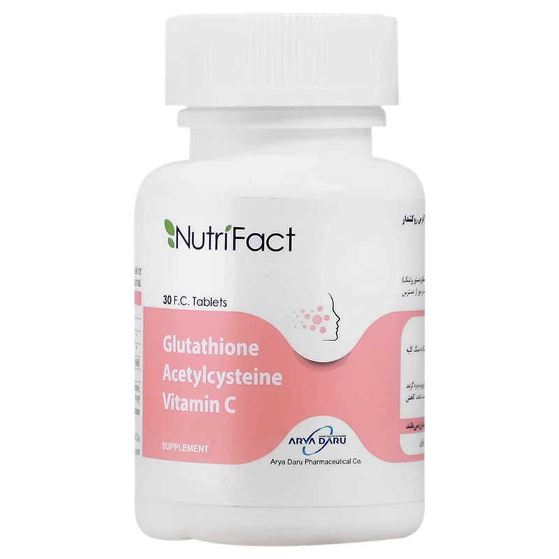 قرص گلوتاتیون و استیل سیستئین و ویتامین سی آریا دارو بسته 30 عددی