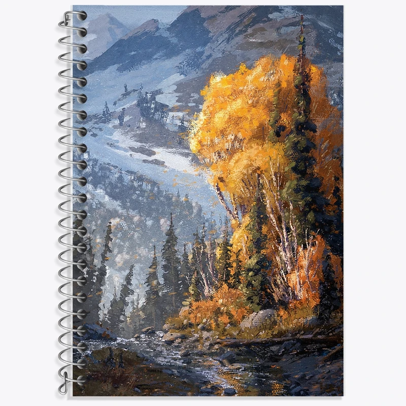 دفتر زبان 50 برگ خندالو مدل سه خط طرح نقاشی منظره کد F1410