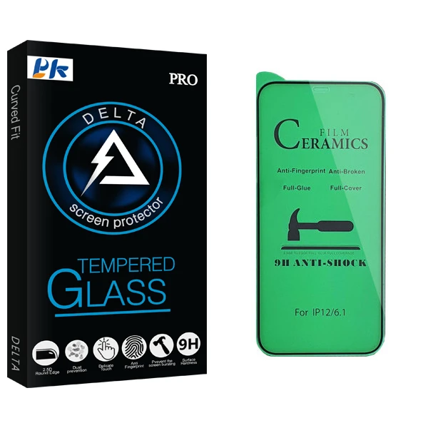 محافظ صفحه نمایش سرامیکی پی کی مدل Delta Glass مناسب برای گوشی موبایل اپل iPhone 12