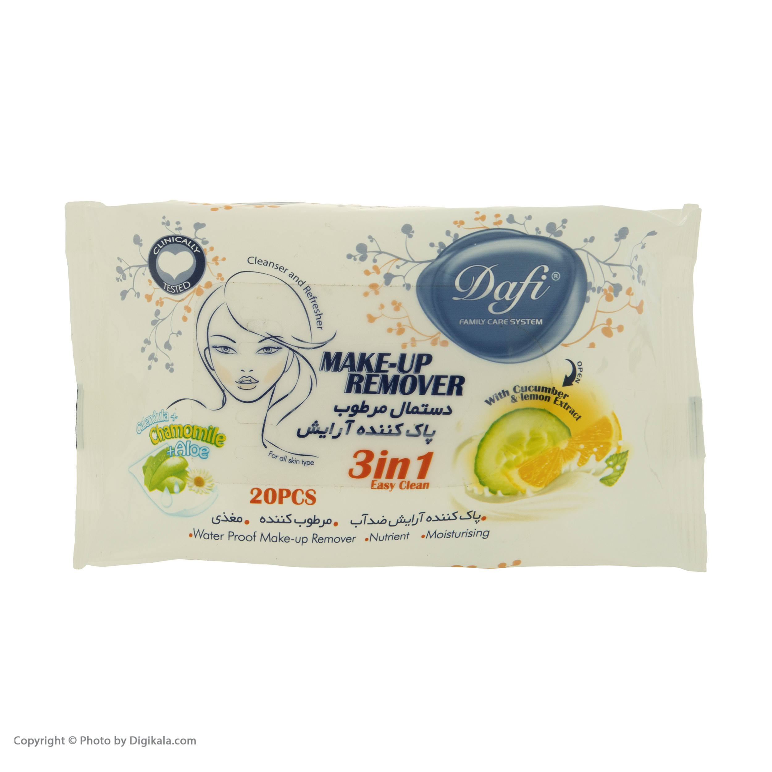 دستمال مرطوب دافی مدل 3in1 بسته 20 عددی