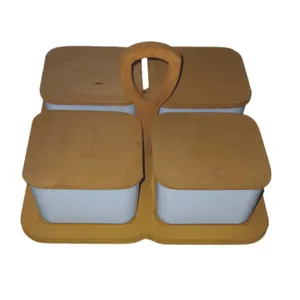 جای ادویه 4 پارچه مدل  دسته دار بهمراه استند