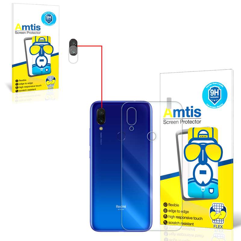 محافظ لنز دوربین امتیس مدل re7 مناسب برای گوشی موبایل شیائومی REDMI 7 به همراه محافظ پشت گوشی