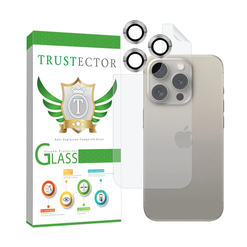 محافظ پشت گوشی تراستکتور مدل MTBRINGT مناسب برای گوشی موبایل اپل iPhone 15 pro به همراه محافظ لنز