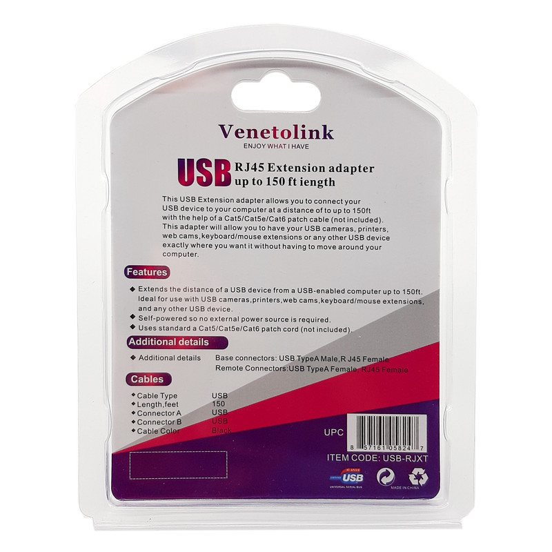 کابل افزایش طول USB2.0 ونتولینک مدل RJXT