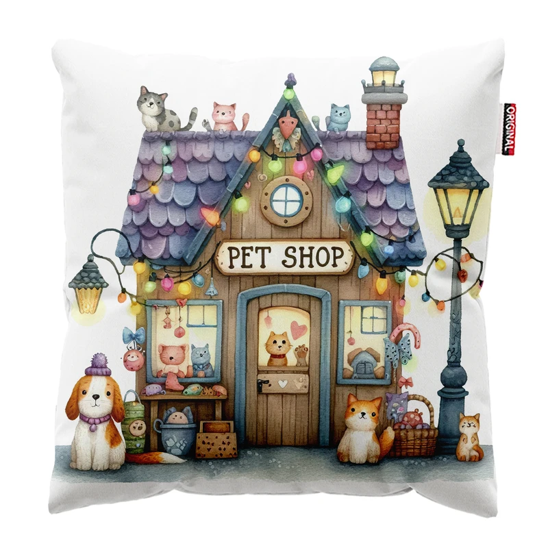 کوسن پاد آفرین مدل دامپزشک پت شاپ کد PK301952 سایز 30*30 سانتی متر