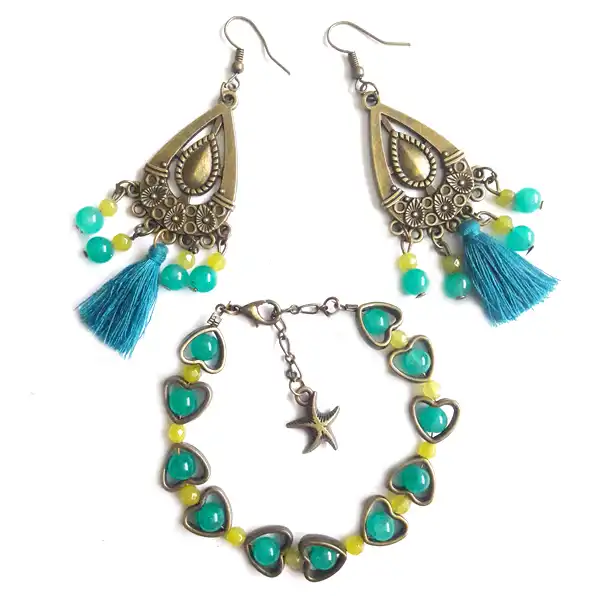 نیم ست زنانه مدل سنگ جید