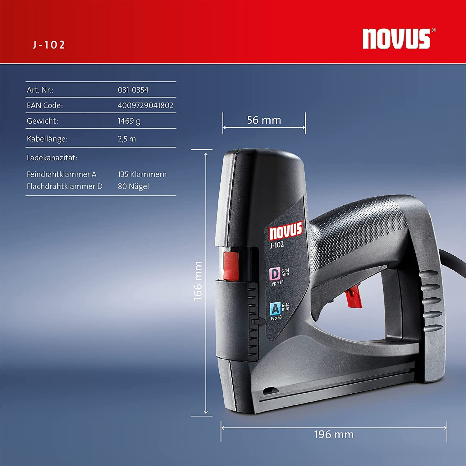 منگنه کوب نووس مدل J 102 dual power