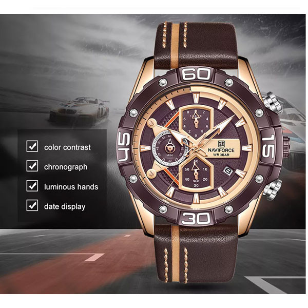 ساعت مچی عقربهای مردانه نیوی فورس مدل NF8018 RGCEBN ساعت مچی عقربهای مردانه نیوی فورس مدل NF8018 RGCEBN