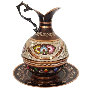 ست پارچ و بشقاب میناکاری مدل خمره ای  کد 297