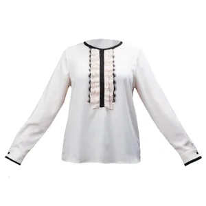 بلوز آستین بلند زنانه برنس مدل چیدا رنگ شیری