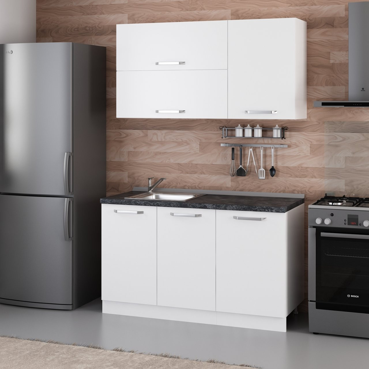 کابینت آشپزخانه مدل B-1 Minar cm 140 مجموعه دو عددی