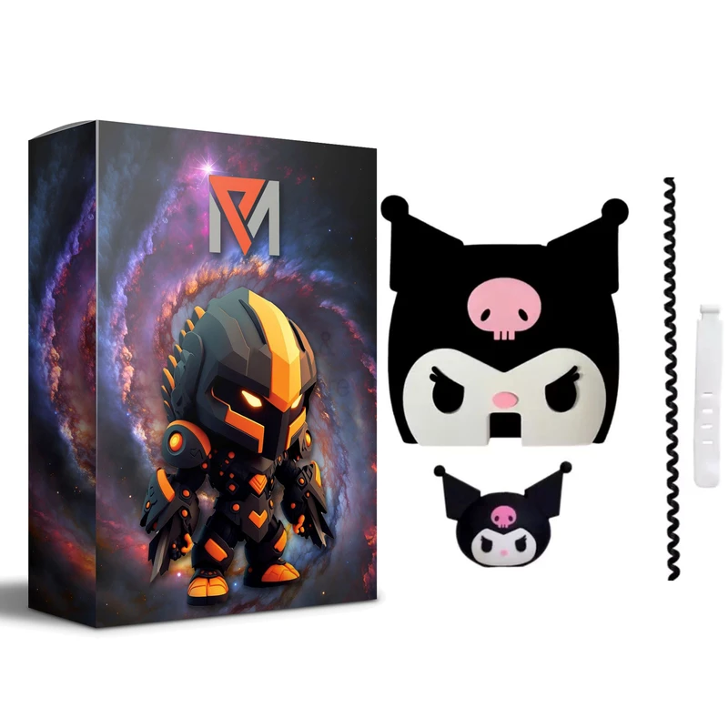 محافظ کابل ام پی مدل کرومی کد S1 به همراه محافظ شارژر دیواری مجموعه 4 عددی