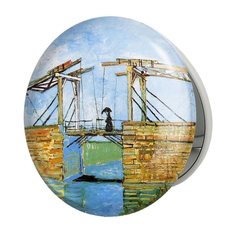 آینه جیبی خندالو طرح نقاشی پل لنگوئیس در ارل اثر ونسان ونگوگ مدل تاشو کد 25462 