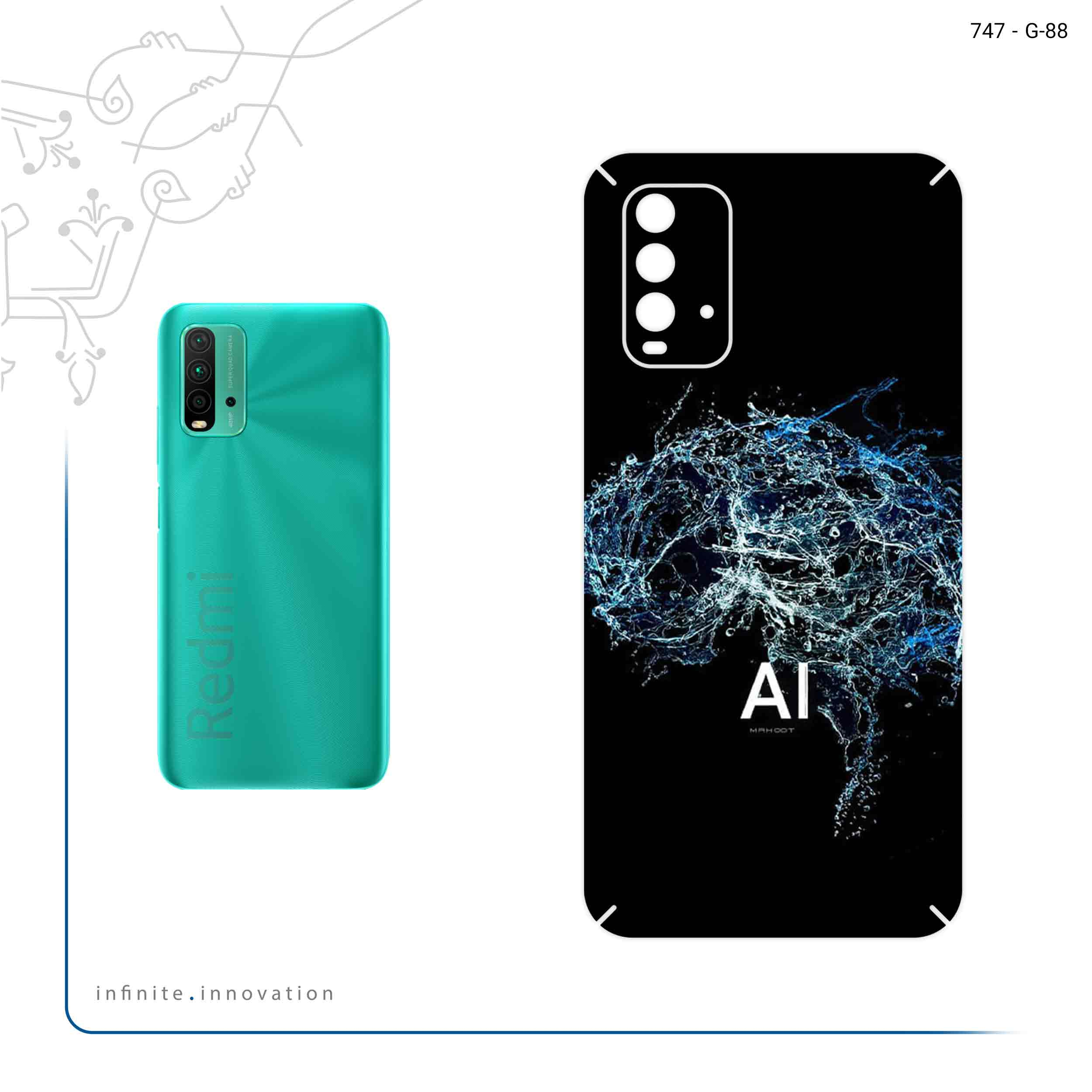 برچسب پوششی ماهوت مدل Artificial intelligence 2 مناسب برای گوشی موبایل شیائومی Redmi 9T