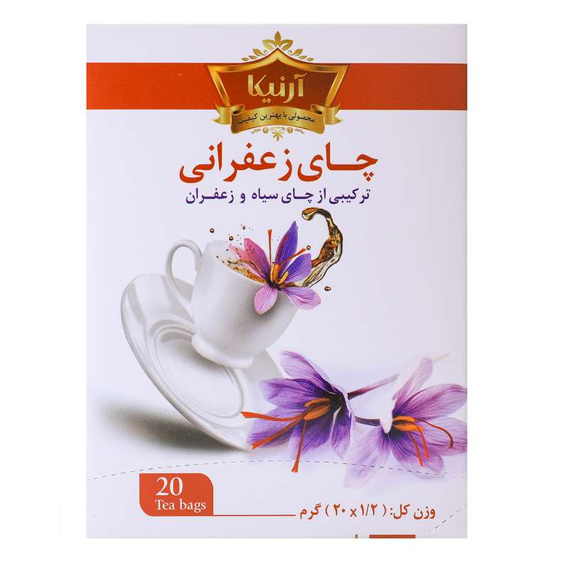 چای سیاه کیسه ای زعفرانی آرنیکا بسته 20 عددی