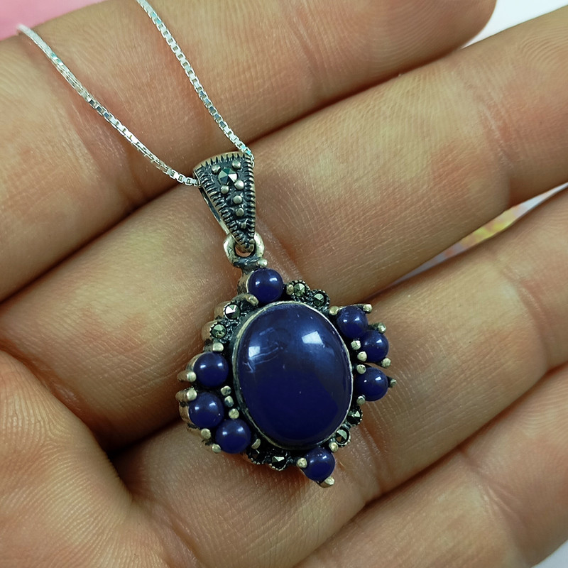 نیم ست نقره زنانه سلین کالا مدل لاجورد کد 11