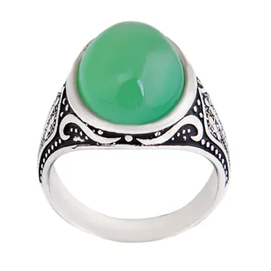 انگشتر نقره مردانه بازرگانی میلادی مدل  عقیق رکاب سیلندری کد AM_2660