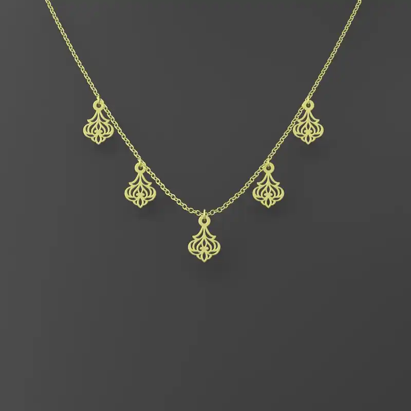 گردنبند طلا 18 عیار زنانه مدوپد مدل اسلیمی کد RNA15291