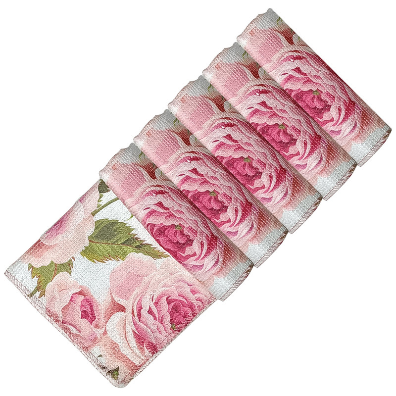 دستمال آشپزخانه بی تی مدل رز کد 25x252 بسته 5 عددی