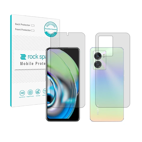 محافظ صفحه نمایش شفاف راک اسپیس مدل HyGEL مناسب برای گوشی موبایل ریلمی V23 به همراه محافظ پشت گوشی