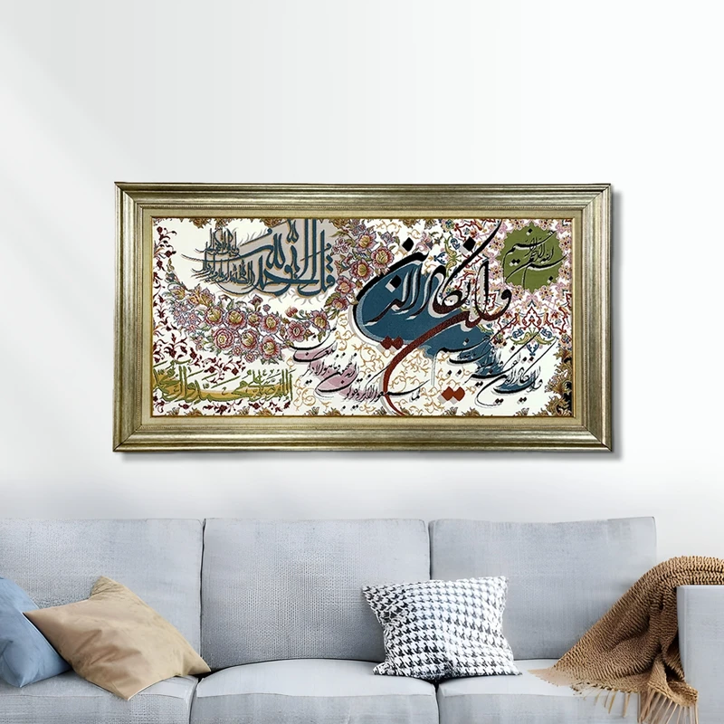 تابلو فرش ماشینی طرح دستبافت مدل وان یکاد کد 8513