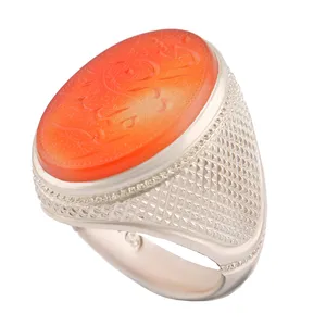 انگشتر نقره مردانه بازرگانی میلادی مدل رکاب دست ساز استاد سبحان قاسمی خطاطی سبحان الله کد AM_2744