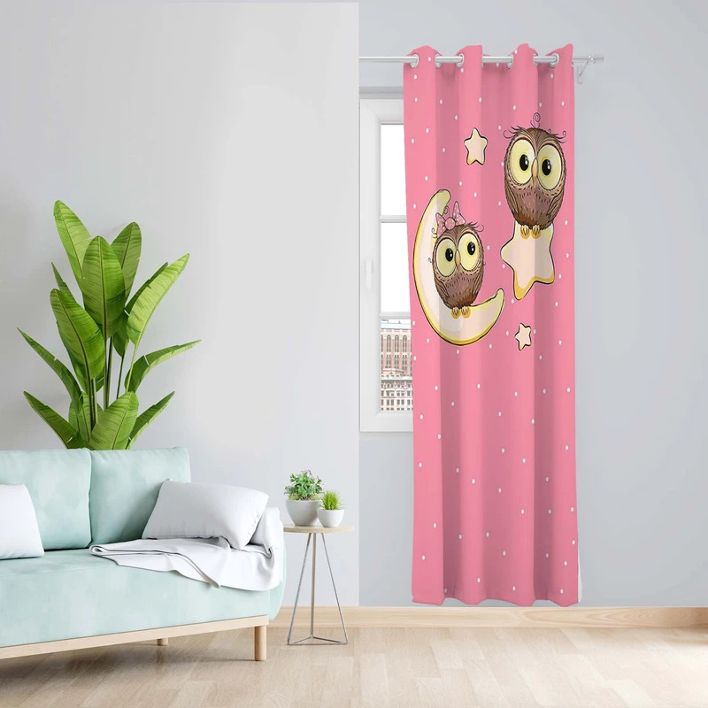 پرده طرح کودک مدل مخمل پانچی کد 5165L z سایز 140x200 سانتی متر