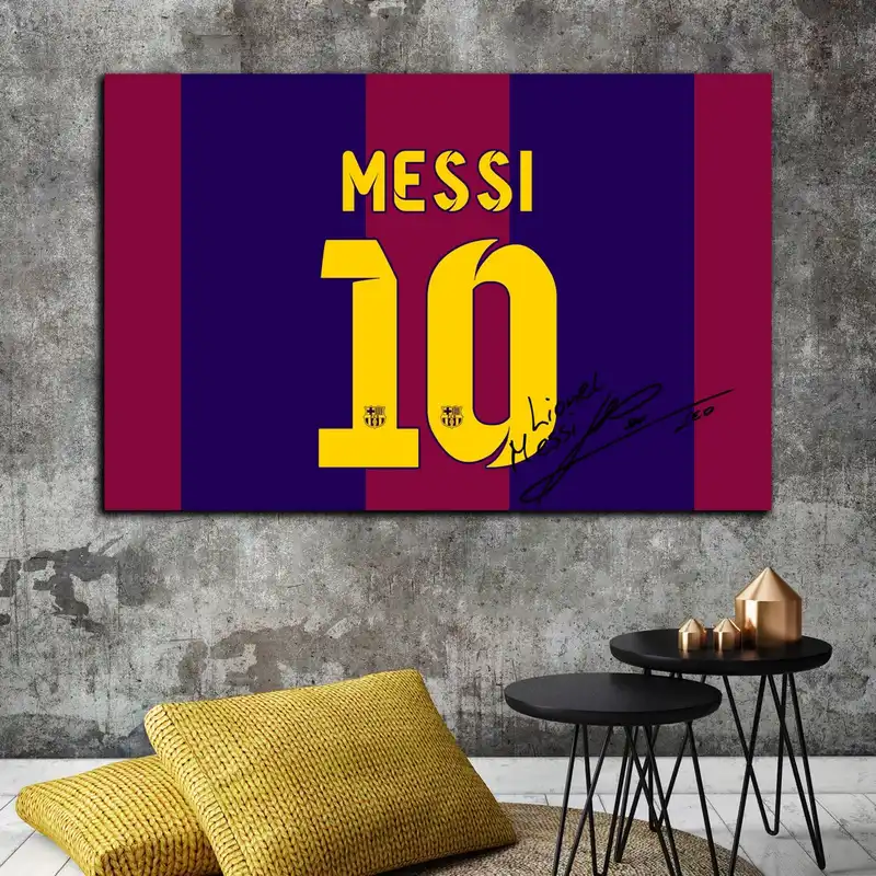 تابلو شاسی بکلیت طرح لباس ورزشی بازیکن فوتبال باشگاه بارسلونا لیونل مسی مدل SH-S6975