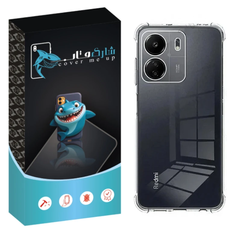 کاور شارک قاب مدل Crystal مناسب برای گوشی موبایل شیائومی Redmi 13c / Poco C65