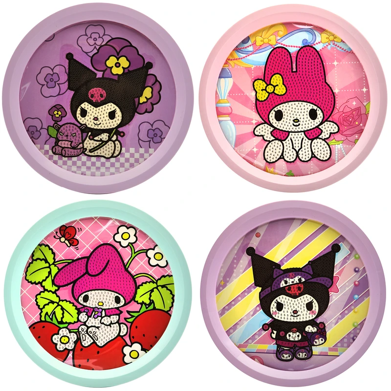 بازی آموزشی مدل ساخت تابلو نقاشی الماسی گرد طرح کرومی و ملودی بسته 4 عددی