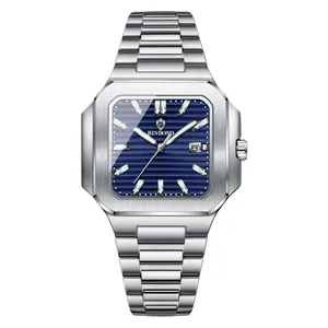 ساعت مچی عقربه‌ای کوارتز مردانه بین باند مدل اسپرت بند استیل قفل مخفی کد B3