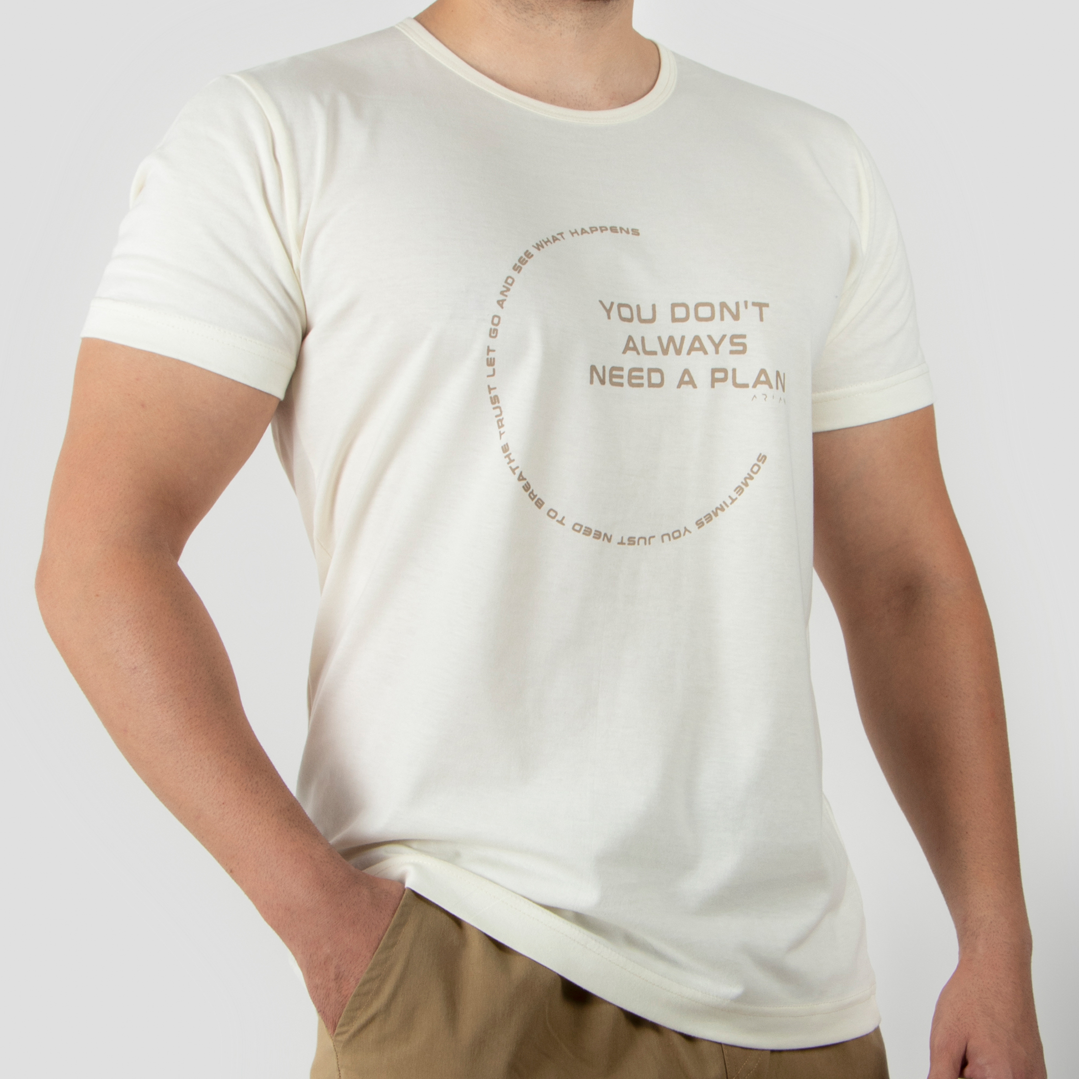 تی شرت آستین کوتاه مردانه آریان نخ باف مدل 1861